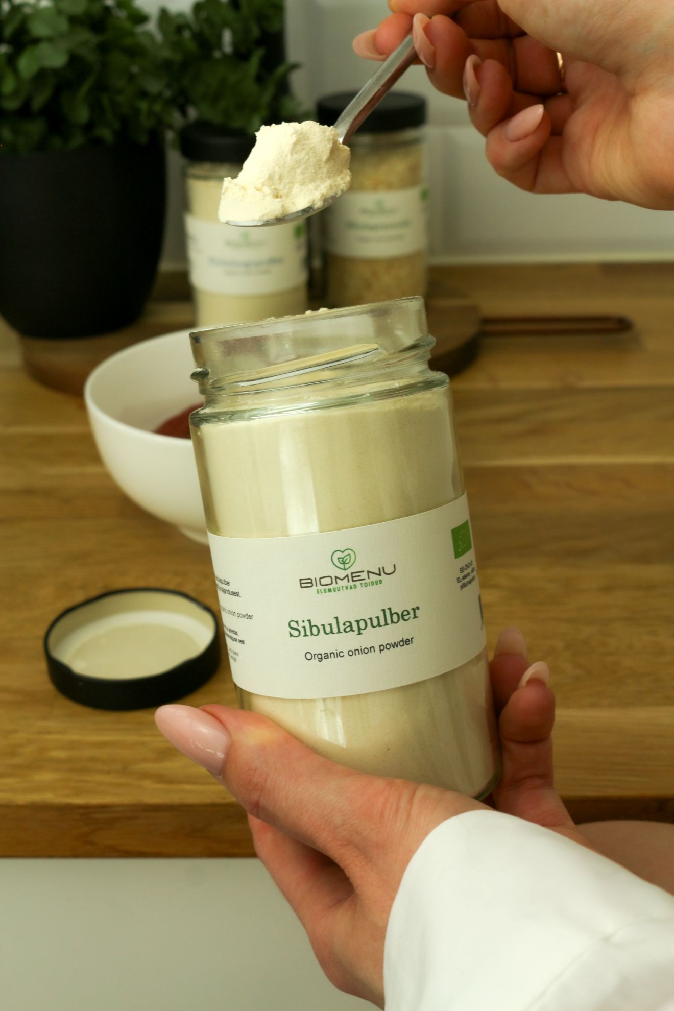 Mahe sibulapulber (peenelt jahvatatud) 210g | Biomenu Maitseained